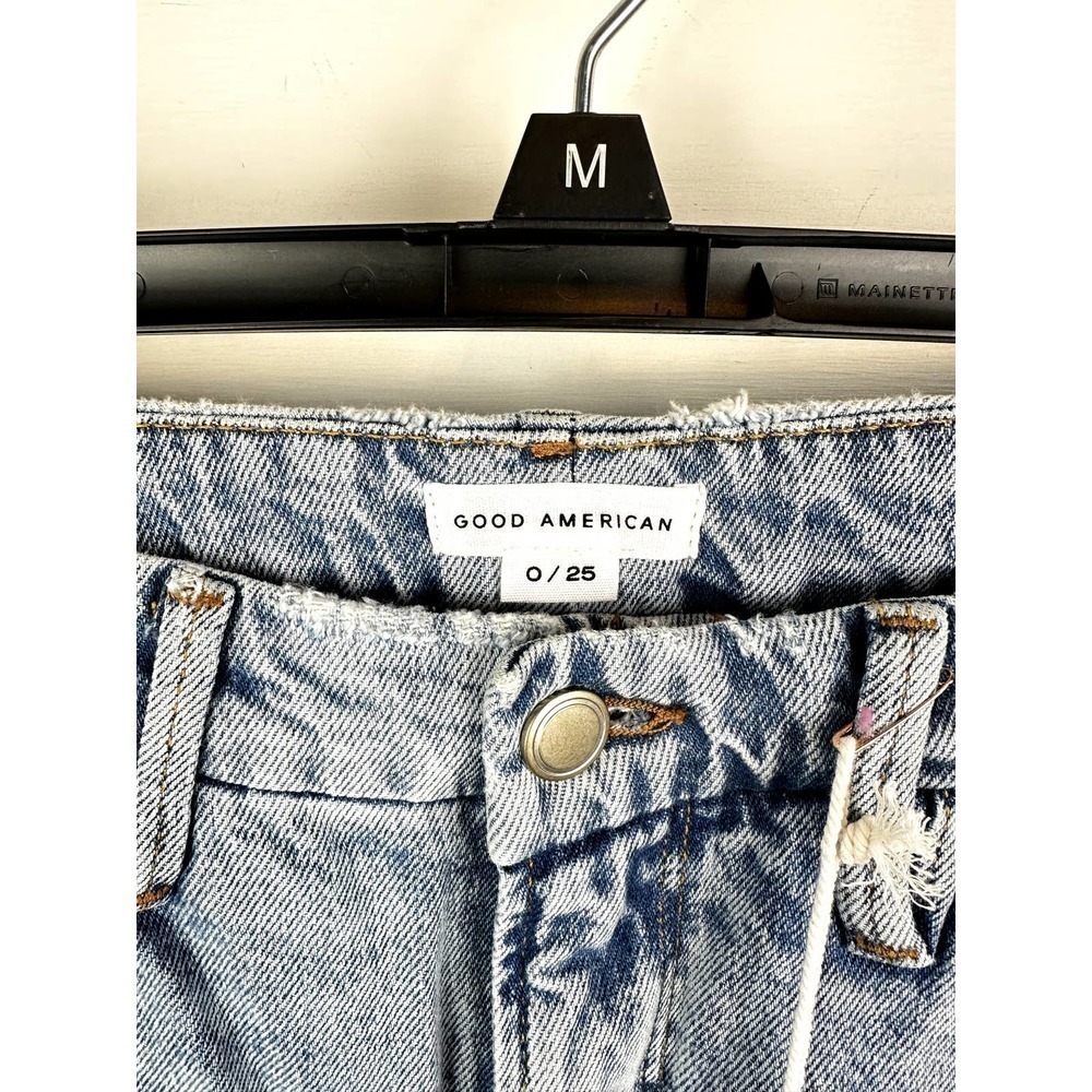 NWT Good American Distressed Knee, raw hem Jean sz 0/25 - Picture 3 of 6